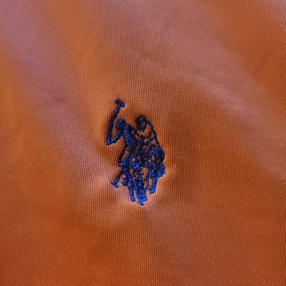 Men's Us Polo Assn Orange Polo Shirt Large - Picture 4 of 11